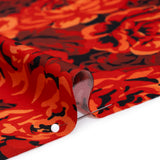Polyester Satin - Scarlet Red, Burgundy and Black Roses - Mood Exclusive Midnight Muse Print