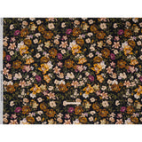 Polyester Satin - Mustard Yellow, Green and Black Floral - Mood Exclusive Garden Tangle Print