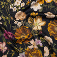 Polyester Satin - Mustard Yellow, Green and Black Floral - Mood Exclusive Garden Tangle Print