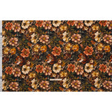 Polyester Satin - Peach, Green and Brown Floral - Mood Exclusive Camouflora Print