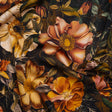 Polyester Satin - Peach, Green and Brown Floral - Mood Exclusive Camouflora Print