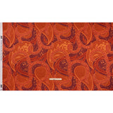 Polyester Satin - Burnt Orange, Dark Red and Peach Paisley Floral - Mood Exclusive Harvest Harmonies Print