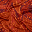 Polyester Satin - Burnt Orange, Dark Red and Peach Paisley Floral - Mood Exclusive Harvest Harmonies Print