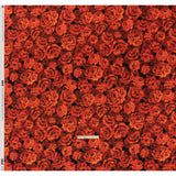 Linen and Rayon Woven - Scarlet Red, Burgundy and Black Roses - Mood Exclusive Midnight Muse Print