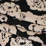 Linen and Rayon Woven - Cream and Black Roses - Mood Exclusive Midnight Muse Print