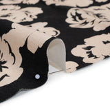Linen and Rayon Woven - Cream and Black Roses - Mood Exclusive Midnight Muse Print