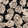 Linen and Rayon Woven - Cream and Black Roses - Mood Exclusive Midnight Muse Print