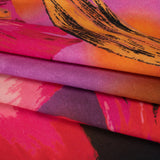 Linen and Rayon Woven - Magenta, Scarlet and Brown Big Painterly Flowers - Mood Exclusive Poppy Panorama Print