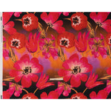 Linen and Rayon Woven - Magenta, Scarlet and Brown Big Painterly Flowers - Mood Exclusive Poppy Panorama Print