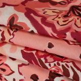 Linen and Rayon Woven - Pink, Peach and Pale Orange Almost-Geometric Floral - Mood Exclusive Fractured Flora Print