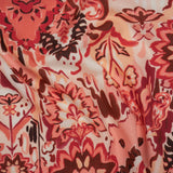 Linen and Rayon Woven - Pink, Peach and Pale Orange Almost-Geometric Floral - Mood Exclusive Fractured Flora Print