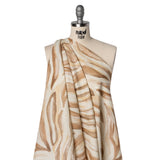Linen and Rayon Woven - Beige, Brown and Cream Painterly Animal Stripes - Mood Exclusive Safari Sweep Print