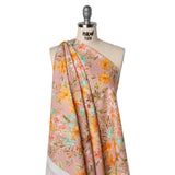 Linen and Rayon Woven - Dusty Pink, Orange and Olive Green Floral - Mood Exclusive First Blush Print