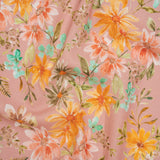 Linen and Rayon Woven - Dusty Pink, Orange and Olive Green Floral - Mood Exclusive First Blush Print