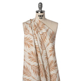 Linen and Rayon Woven - Beige and Cream Palm Leave Lines - Mood Exclusive Palm Parade Print