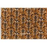Linen and Rayon Woven - Burnt Orange, Black and White Palm Tree Stripes - Mood Exclusive Palm Prestige Print