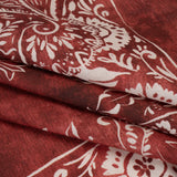 Linen and Rayon Woven - Dark Red and White Paisley and Frames - Mood Exclusive Arabesque Allure Print