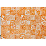 Linen and Rayon Woven - Yellow Ochre and White Leafy Blocks - Mood Exclusive Summer Solace Print