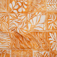 Linen and Rayon Woven - Yellow Ochre and White Leafy Blocks - Mood Exclusive Summer Solace Print