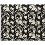 Linen and Rayon Woven - Black and Off White Ikat-Like Floral Silhouettes - Mood Exclusive Dahlia Daydreams Print