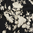 Linen and Rayon Woven - Black and Off White Ikat-Like Floral Silhouettes - Mood Exclusive Dahlia Daydreams Print