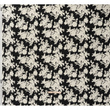 Linen and Rayon Woven - Black and Off White Ikat-Inspired Floral Silhouettes - Mood Exclusive Summer Sketches Print
