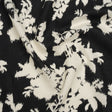 Linen and Rayon Woven - Black and Off White Ikat-Inspired Floral Silhouettes - Mood Exclusive Summer Sketches Print
