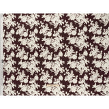Linen and Rayon Woven - Grape Wine and Off White Ikat-Inspired Floral Silhouettes - Mood Exclusive Summer Sketches Print