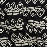 Linen and Rayon Woven - Midnight and Off White Soft Geometrics - Mood Exclusive Geo Drift Print