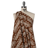 Linen and Rayon Woven - Brown and Off White Soft Geometrics - Mood Exclusive Geo Drift Print