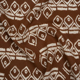 Linen and Rayon Woven - Brown and Off White Soft Geometrics - Mood Exclusive Geo Drift Print