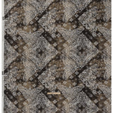 Linen and Rayon Woven - Dark Brown, Beige and White Floral Patches - Mood Exclusive Earthly Envy Print