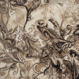 Linen and Rayon Woven - Brown, Beige and Cream Leafy Paisley Sketches - Mood Exclusive Daydream Doodles Print
