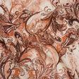 Linen and Rayon Woven - Orange, Muted Red and Cream Leafy Paisley Sketches - Mood Exclusive Daydream Doodles Print