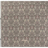 Linen and Rayon Woven - Dark Gray, Beige and Dusty Pink Ornate Paisley and Floral - Mood Exclusive Boheme Blooms Print