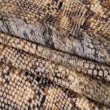 Linen and Rayon Woven - Beige, Orange and Pale Purple Snakeskin - Mood Exclusive Ouroborous Print