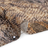 Linen and Rayon Woven - Beige, Orange and Pale Purple Snakeskin - Mood Exclusive Ouroborous Print