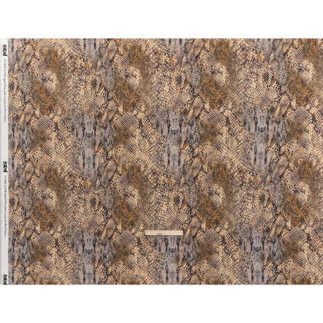 Linen and Rayon Woven - Beige, Orange and Pale Purple Snakeskin - Mood Exclusive Ouroborous Print