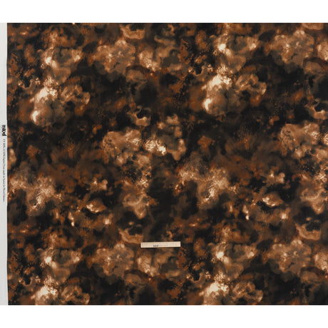 Linen and Rayon Woven - Brown and Black Abstract Splashes - Mood Exclusive Mocha Mist Print