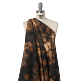 Linen and Rayon Woven - Brown and Black Abstract Splashes - Mood Exclusive Mocha Mist Print
