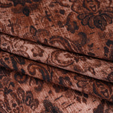 Slubbed Gauzy Cotton Woven - Rust and Burgundy Distressed Floral Damask - Mood Exclusive Reflecting Revelations Print