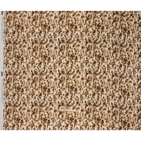Slubbed Gauzy Cotton Woven - Cream, Brown and Black Abstracted Animal Spots - Mood Exclusive Safari Samba Print