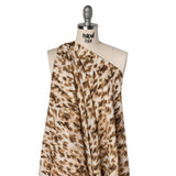 Slubbed Gauzy Cotton Woven - Cream, Brown and Black Abstracted Animal Spots - Mood Exclusive Safari Samba Print