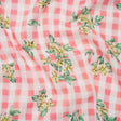 Slubbed Gauzy Cotton Woven - White and Yellow Flowers on Pink Gingham - Mood Exclusive Picnic Petals Print