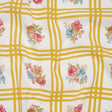 Slubbed Gauzy Cotton Woven - Yellow Ochre, Red and Blue Check with Flower Bouquets - Mood Exclusive Banquet Bouquet Print