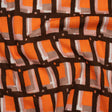 Slubbed Gauzy Cotton Woven - Orange, Brown and Pink Geometric Blocks - Mood Exclusive Cubist Canvas Print