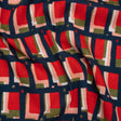 Slubbed Gauzy Cotton Woven - Red, Navy and Olive Green Geometric Blocks - Mood Exclusive Cubist Canvas Print