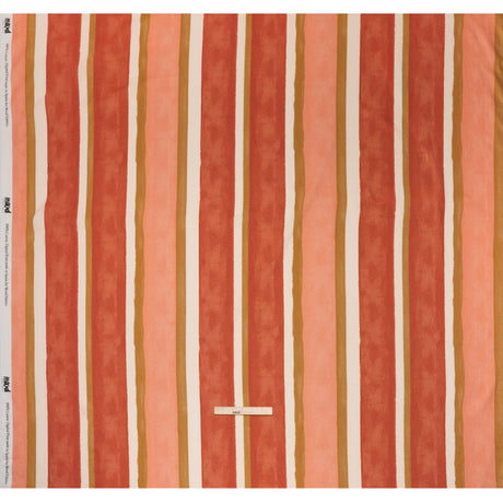 Slubbed Gauzy Cotton Woven - Rust, Peach and Yellow Ochre Stripes - Mood Exclusive Canyon Cove Print