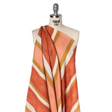 Slubbed Gauzy Cotton Woven - Rust, Peach and Yellow Ochre Stripes - Mood Exclusive Canyon Cove Print