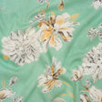 Slubbed Gauzy Cotton Woven - Mint Green, Golden Yellow and Off White Floral - Mood Exclusive Color Me Chrysanthemum Print
